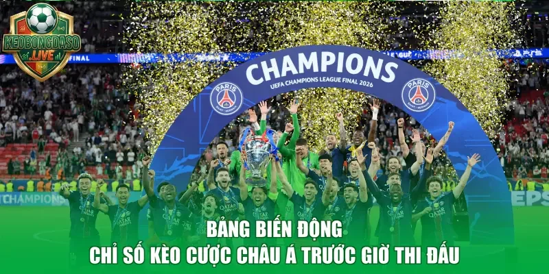 Bảng biến động chỉ số kèo cược châu Á trước giờ thi đấu